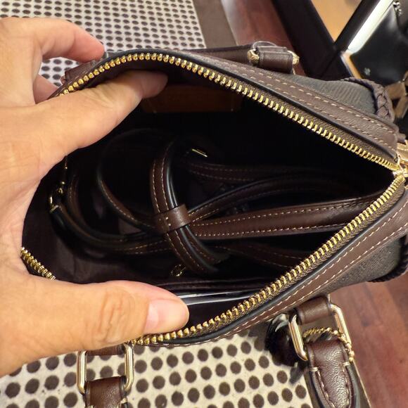 Coach Mini Rowan Crossbody Bag In Signature Canvas With Fringe CCF30 - Picture 6 of 10